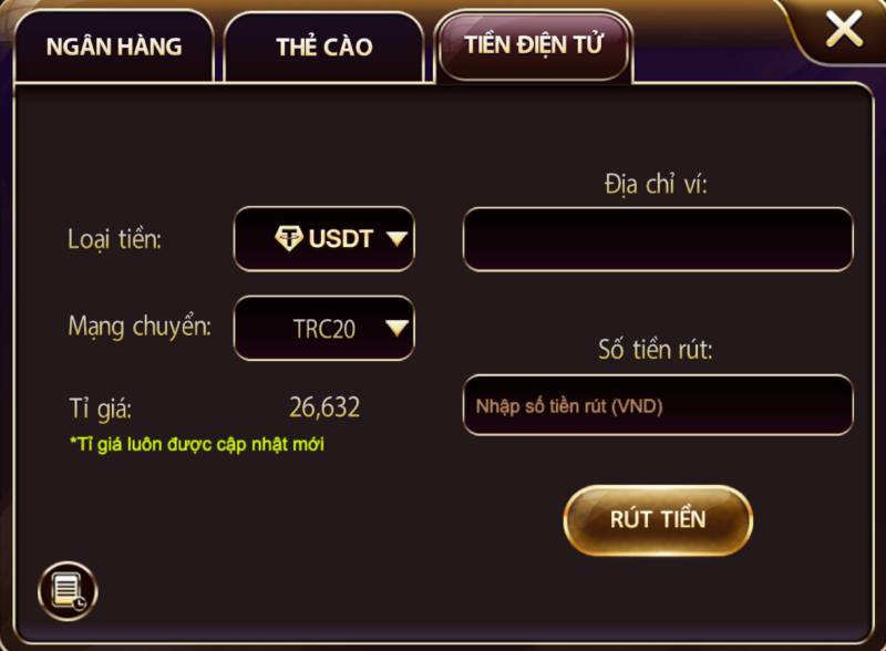 Hướng Dẫn Rút Tiền Clubv Chi Tiết, An Toàn Và Siêu Tốc 4 Rút tiền ClubV bằng USDT – xu hướng hiện đại của cá cược