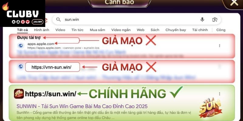 Cảnh Báo Giả Mạo Sunwin - Nhận Diện Bản Nhái Hiệu Quả 2 Dấu hiệu cho thấy bạn đang gặp phiên bản nhái Sunwin